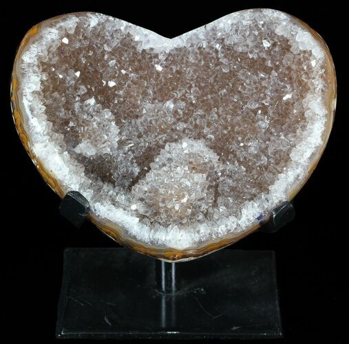 Agate Heart Full of Crystals - With Metal Stand #62829